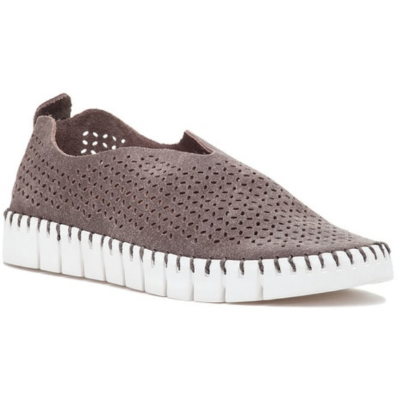JEFFREY CAMPBELL Perforated Suede Slip On Shoes - Picture 2 of 8
